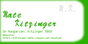 mate kitzinger business card